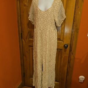 Elegant Cream Lace Jumpsuit